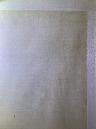 Chinese school, 19th C., ink and colour on silk: 'birds on blossoming branches'