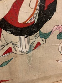 Ecole chinoise, encre et couleurs sur papier, Qing: 'Dieux en ciel'