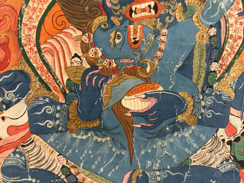 A 'Mahakala' thangka, Tibet, 19th C.