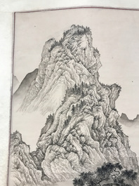 Chinese school, signed Wu Hufan (1894-1968), ink on paper: 'Mountain landscape'