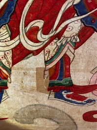 Ecole chinoise, encre et couleurs sur papier, Qing: 'Dieux en ciel'