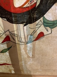 Ecole chinoise, encre et couleurs sur papier, Qing: 'Dieux en ciel'