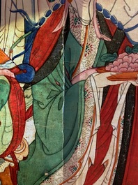 Ecole chinoise, encre et couleurs sur papier, Qing: 'Dieux en ciel'