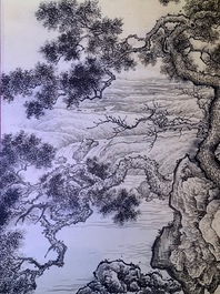 Chinese school, signed Wu Hufan (1894-1968), ink on paper: 'Mountain landscape'