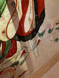 Ecole chinoise, encre et couleurs sur papier, Qing: 'Dieux en ciel'