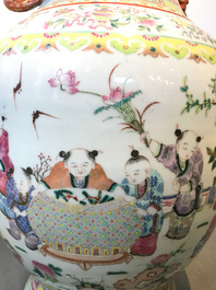 A large Chinese famille rose vase, 19th C.