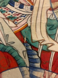 Ecole chinoise, encre et couleurs sur papier, Qing: 'Dieux en ciel'