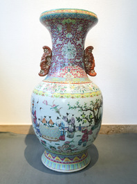 A large Chinese famille rose vase, 19th C.