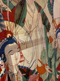 Ecole chinoise, encre et couleurs sur papier, Qing: 'Dieux en ciel'