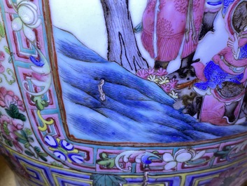 A large Chinese famille rose 'court scene' vase, 19th C.