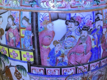 A large Chinese famille rose 'court scene' vase, 19th C.
