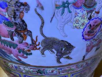 A large Chinese famille rose 'court scene' vase, 19th C.