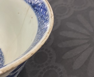 A Chinese blue and white 'Ode to the red cliffs' bowl, Transitional period