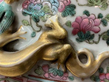 A large Chinese famille rose 'court scene' vase, 19th C.