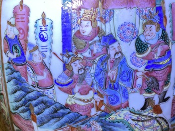 A large Chinese famille rose 'court scene' vase, 19th C.