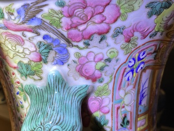 A large Chinese famille rose 'court scene' vase, 19th C.
