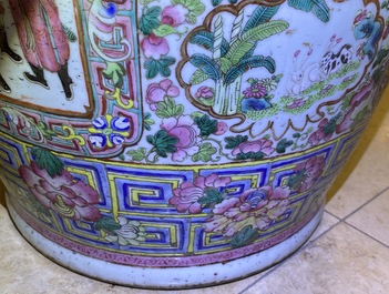 A large Chinese famille rose 'court scene' vase, 19th C.