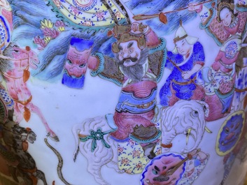 A large Chinese famille rose 'court scene' vase, 19th C.