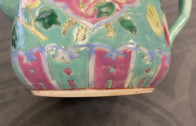 A Chinese famille rose jug and cover for the Straits or Peranakan market, 19th C.