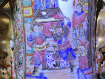 A large Chinese famille rose 'court scene' vase, 19th C.