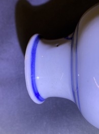 A Chinese wucai rouleau vase, Transitional period