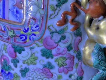 A large Chinese famille rose 'court scene' vase, 19th C.