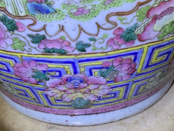 A large Chinese famille rose 'court scene' vase, 19th C.