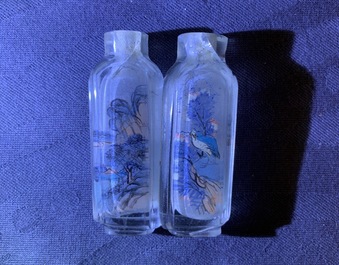 Six Chinese reverse-painted glass snuff bottles, 19/20th C.
