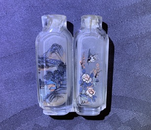 Six Chinese reverse-painted glass snuff bottles, 19/20th C.