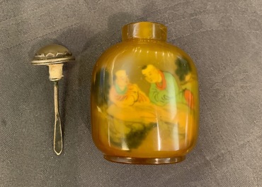 Six Chinese reverse-painted glass snuff bottles, 19/20th C.
