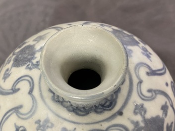 Three Chinese blue and white vases, Ming