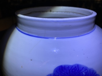 A Chinese blue and white 'deer and crane' vase, Kangxi