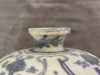 Three Chinese blue and white vases, Ming