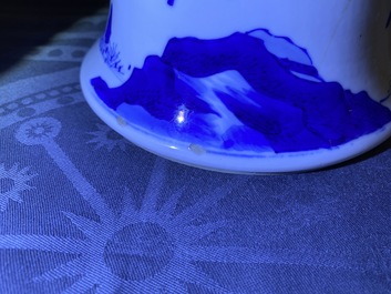 A Chinese blue and white 'deer and crane' vase, Kangxi