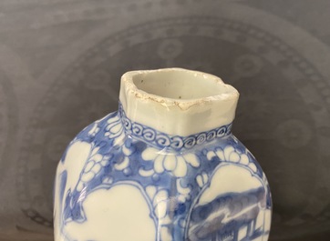 Five Chinese blue and white vases, Kangxi