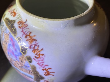 A Chinese famille rose and gilt Meissen-style 17-piece tea service, Qianlong