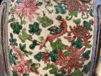 Two Chinese famille rose 'court scene' vases, 19th C.