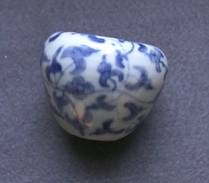 Three Chinese blue and white vases, a brush washer and a stem cup, Ming and later