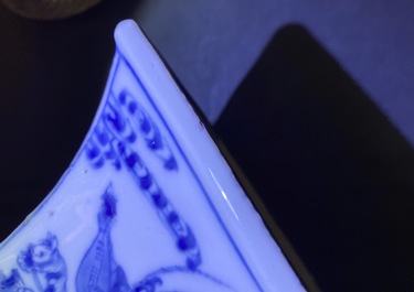 Five Chinese blue and white vases, Kangxi