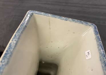 Five Chinese blue and white vases, Kangxi