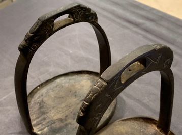 Five pairs of Chinese and Japanese stirrups, 18/19th C.