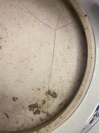 A Chinese blue and white dish with birds and squirrels, Jiajing