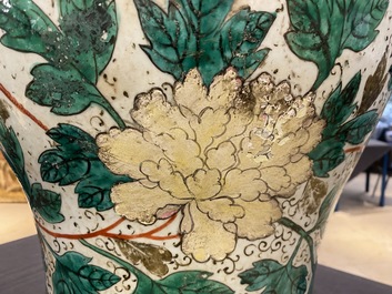 A pair of large bronze-mounted Chinese famille rose vases, 19th C.