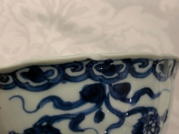 Six Chinese blue and white bowls, Kangxi