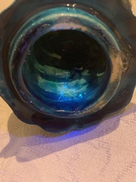 A Chinese monochrome turquoise-glazed 'luduan' censer, 19th C.