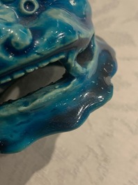 A Chinese monochrome turquoise-glazed 'luduan' censer, 19th C.