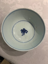 Six Chinese blue and white bowls, Kangxi