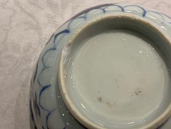 Six Chinese blue and white bowls, Kangxi