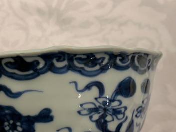 Six Chinese blue and white bowls, Kangxi
