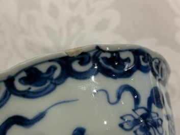 Six Chinese blue and white bowls, Kangxi